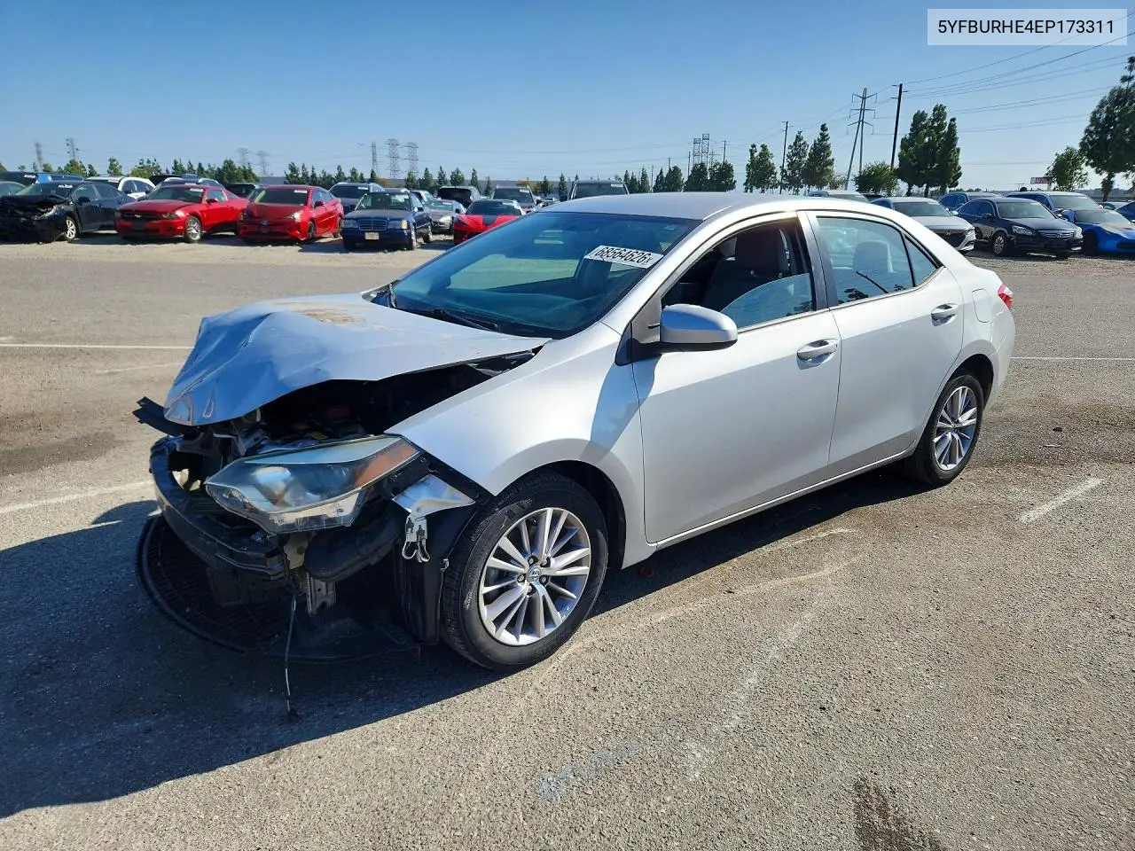 TOYOTA COROLLA 2014, VIN 5YFBURHE4EP173311