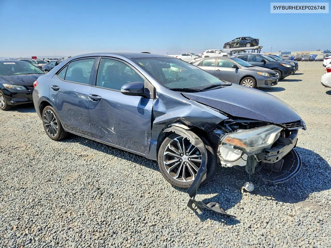 2014 TOYOTA COROLLA VIN 5YFBURHEXEP026748 — фото 4