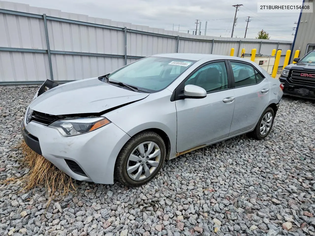TOYOTA COROLLA 2014, VIN 2T1BURHE1EC154408