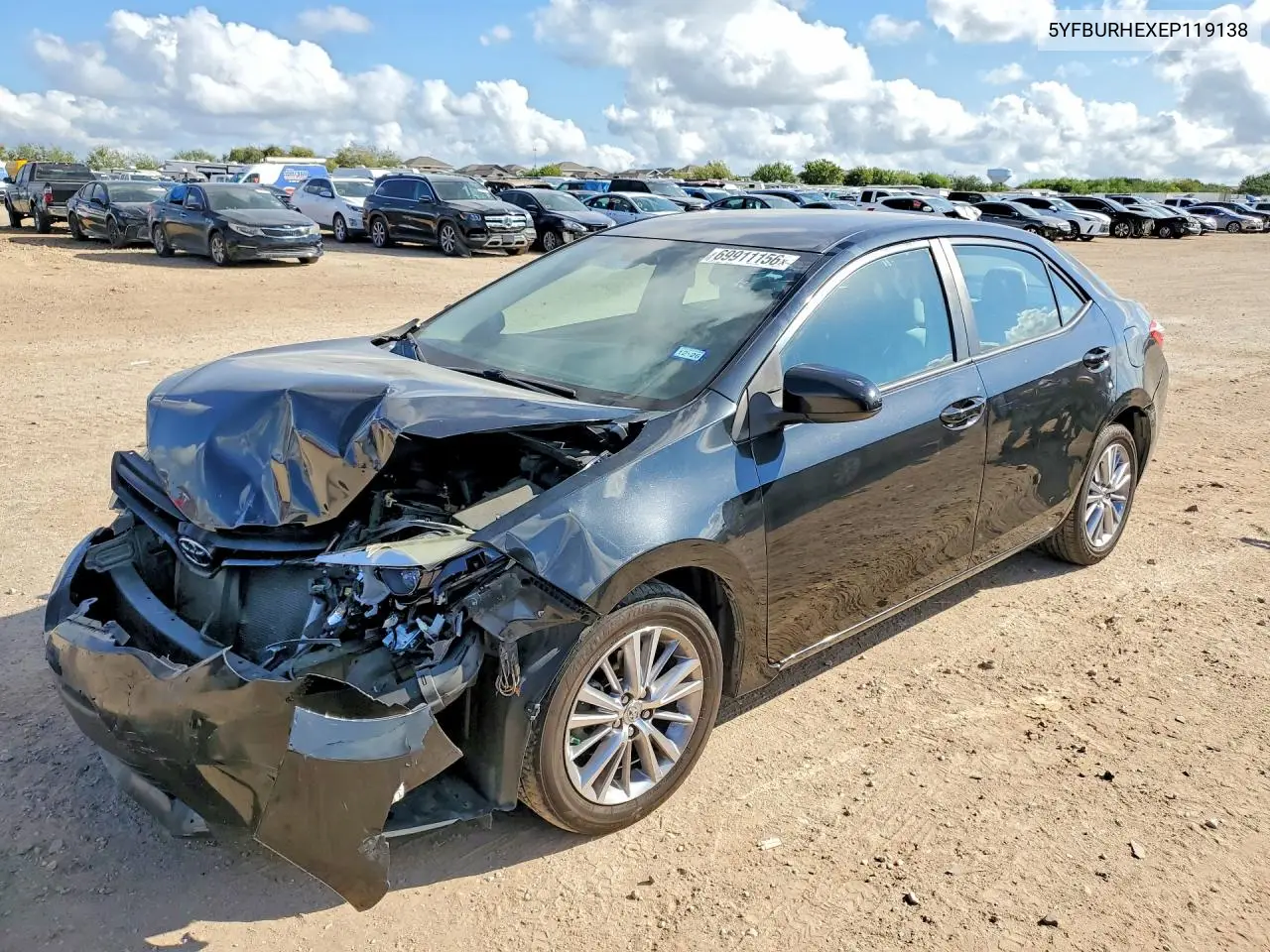 TOYOTA COROLLA 2014, VIN 5YFBURHEXEP119138