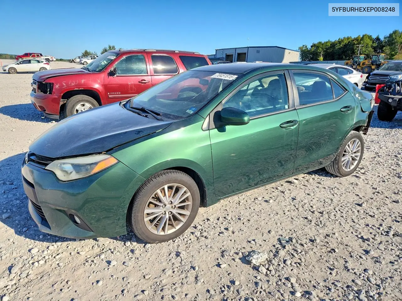 TOYOTA COROLLA 2014, VIN 5YFBURHEXEP008248