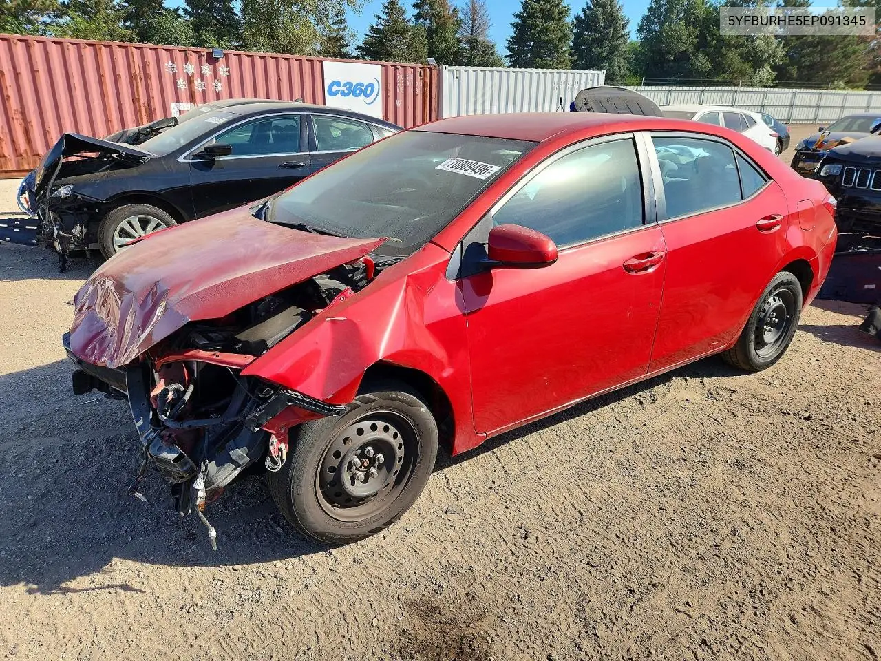 TOYOTA COROLLA 2014, VIN 5YFBURHE5EP091345
