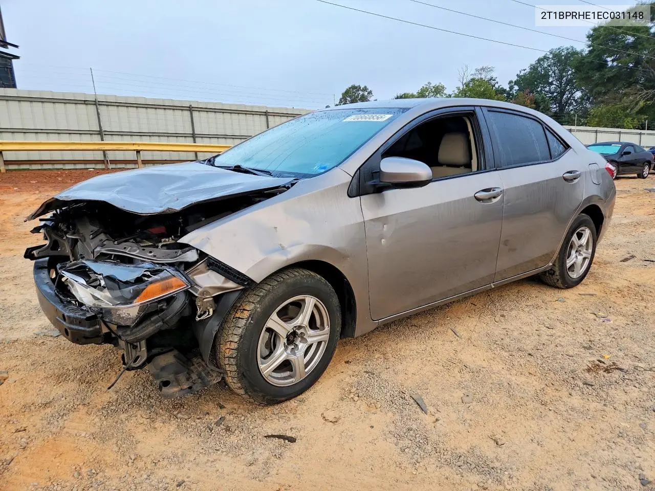 TOYOTA COROLLA 2014, VIN 2T1BPRHE1EC031148