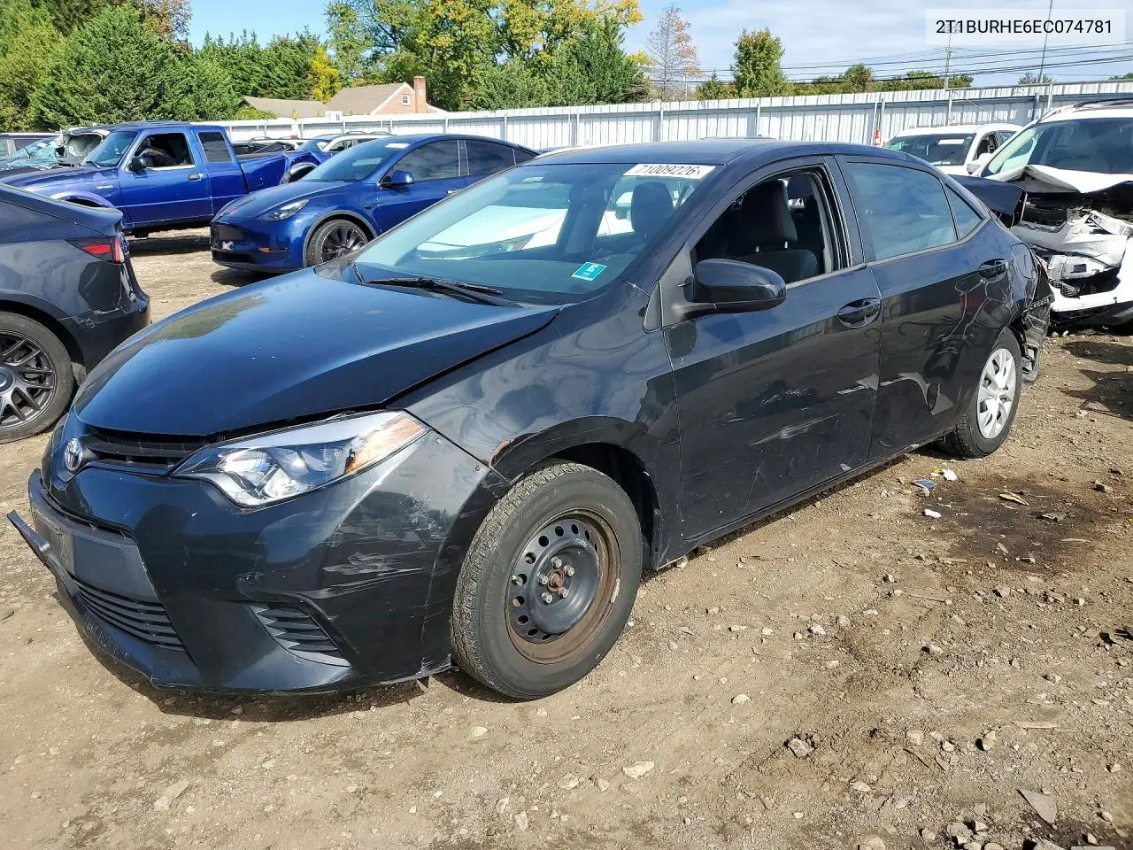 TOYOTA COROLLA 2014, VIN 2T1BURHE6EC074781