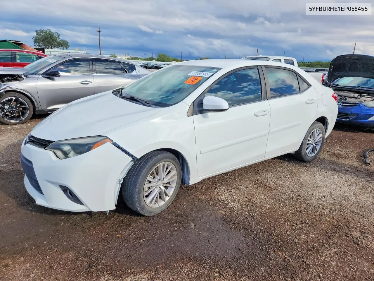 TOYOTA COROLLA 2014, VIN 5YFBURHE1EP058455