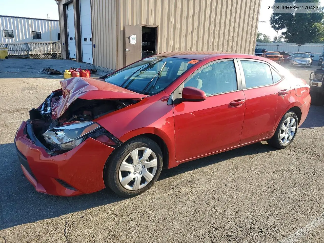 TOYOTA COROLLA 2014, VIN 2T1BURHE3EC170433