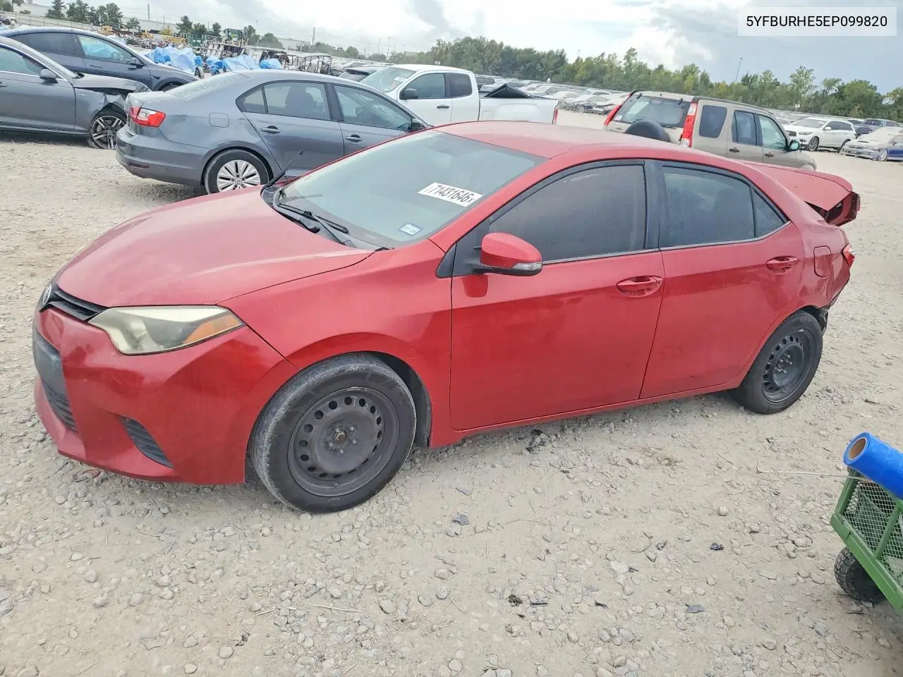 TOYOTA COROLLA 2014, VIN 5YFBURHE5EP099820