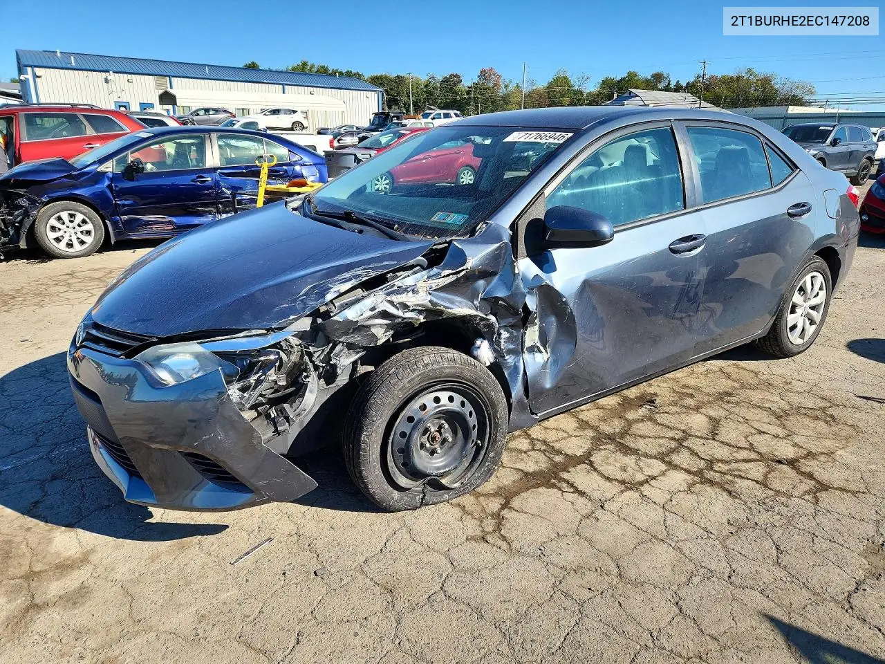 TOYOTA COROLLA 2014, VIN 2T1BURHE2EC147208