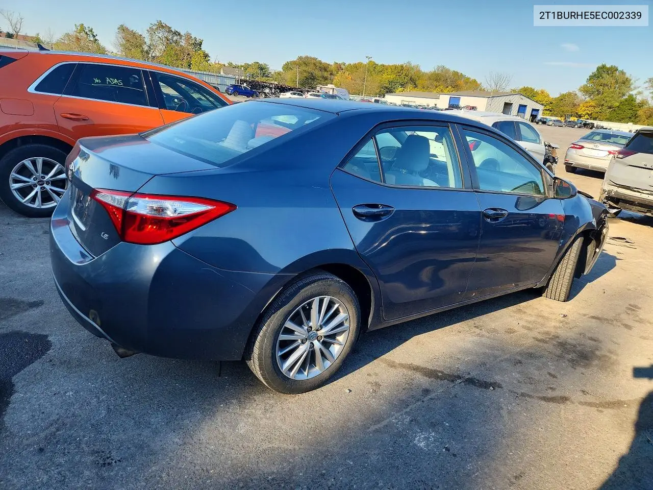 2014 TOYOTA COROLLA VIN 2T1BURHE5EC002339 — фото 3
