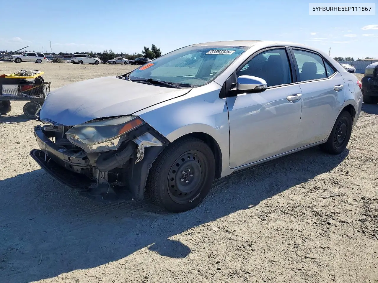 TOYOTA COROLLA 2014, VIN 5YFBURHE5EP111867