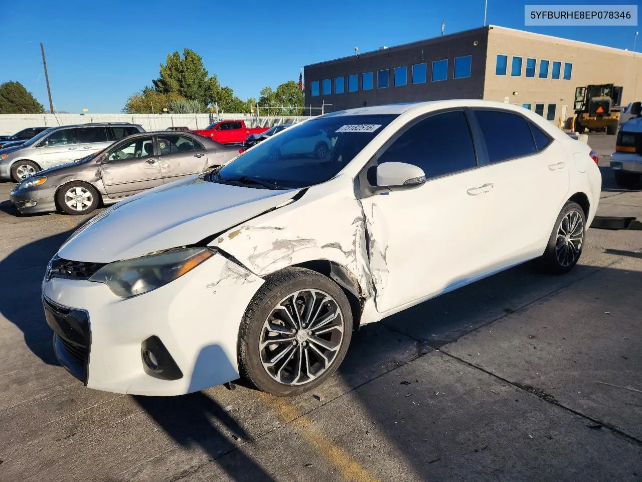 TOYOTA COROLLA 2014, VIN 5YFBURHE8EP078346