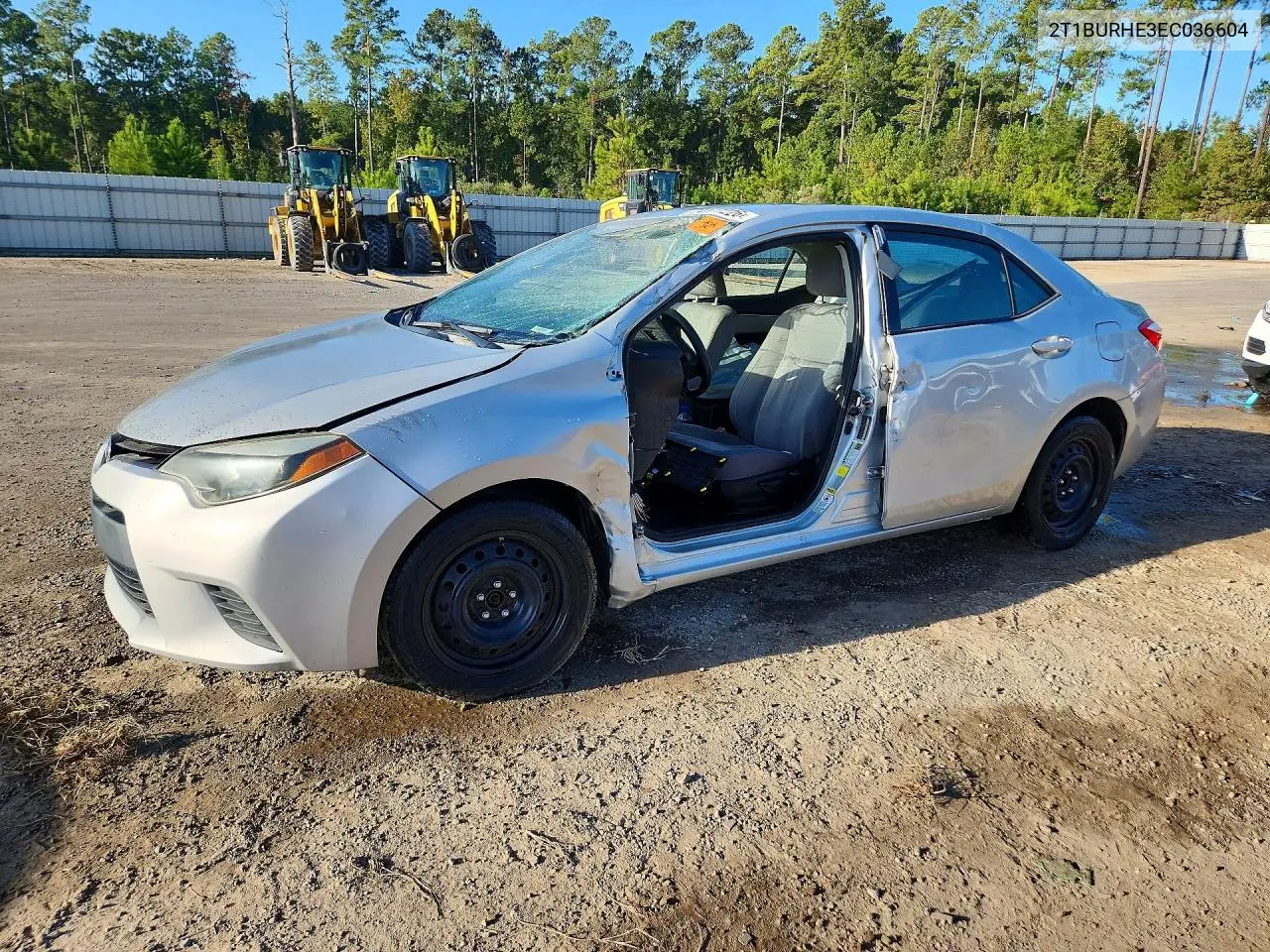 TOYOTA COROLLA 2014, VIN 2T1BURHE3EC036604