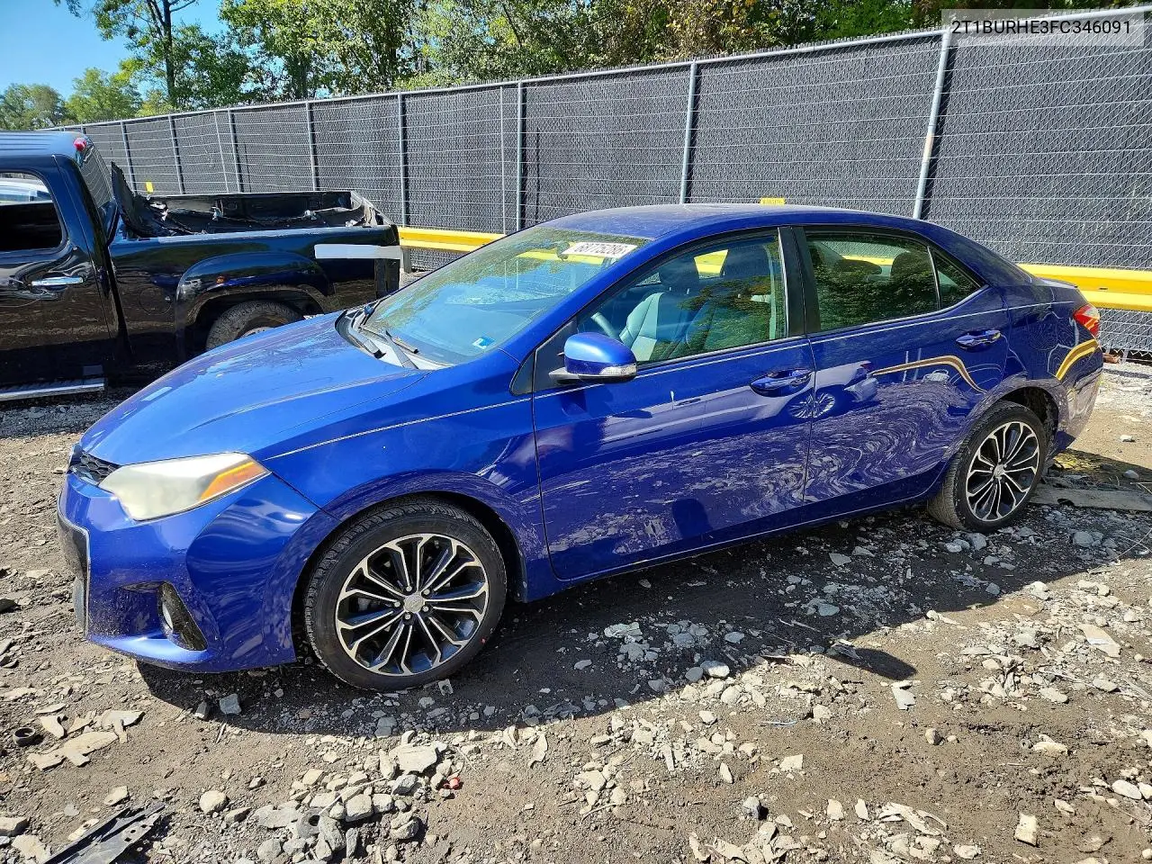 TOYOTA COROLLA 2015, VIN 2T1BURHE3FC346091