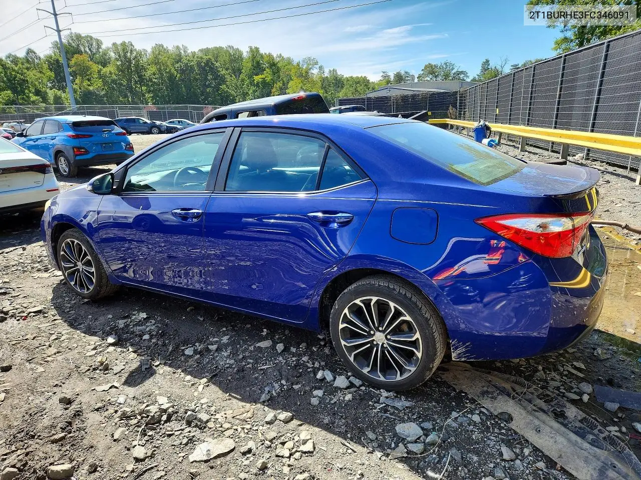2015 TOYOTA COROLLA VIN 2T1BURHE3FC346091 — фото 2