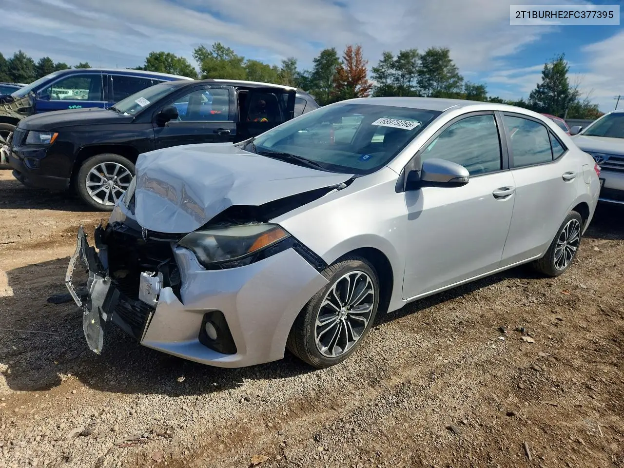 TOYOTA COROLLA 2015, VIN 2T1BURHE2FC377395
