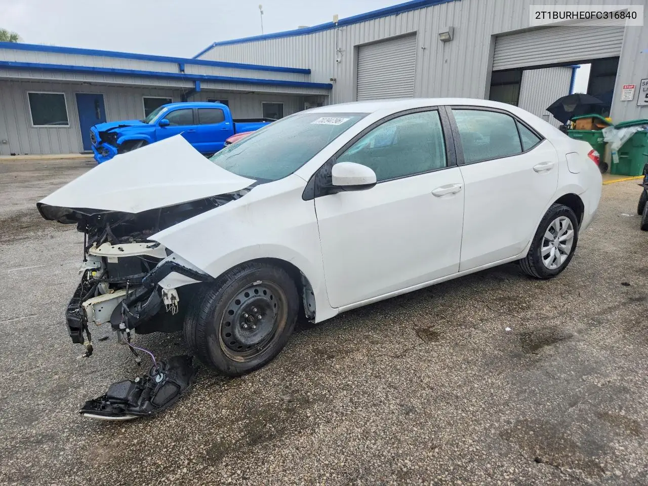TOYOTA COROLLA 2015, VIN 2T1BURHE0FC316840