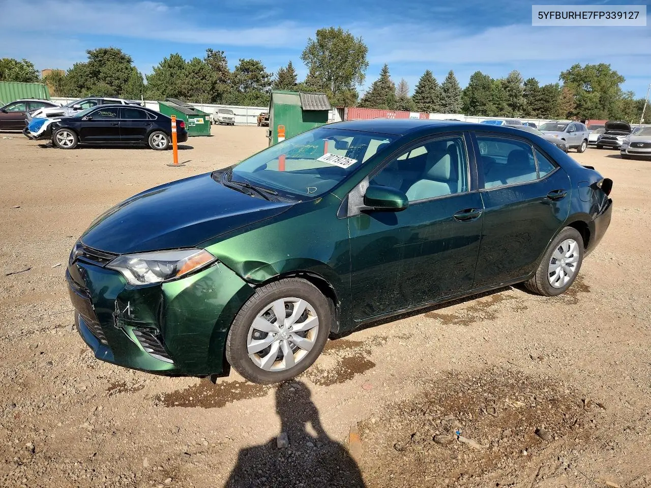 TOYOTA COROLLA 2015, VIN 5YFBURHE7FP339127