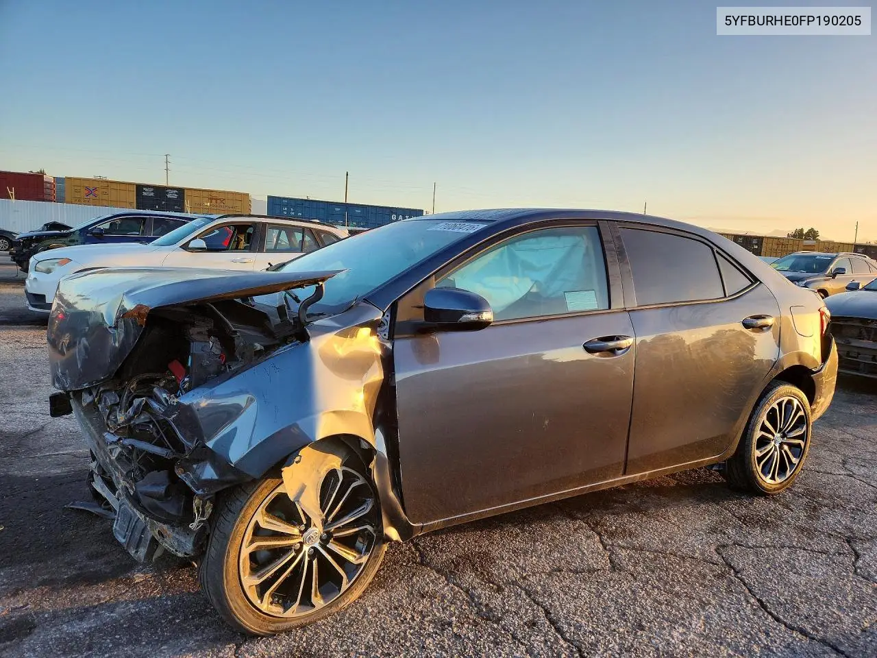 TOYOTA COROLLA 2015, VIN 5YFBURHE0FP190205