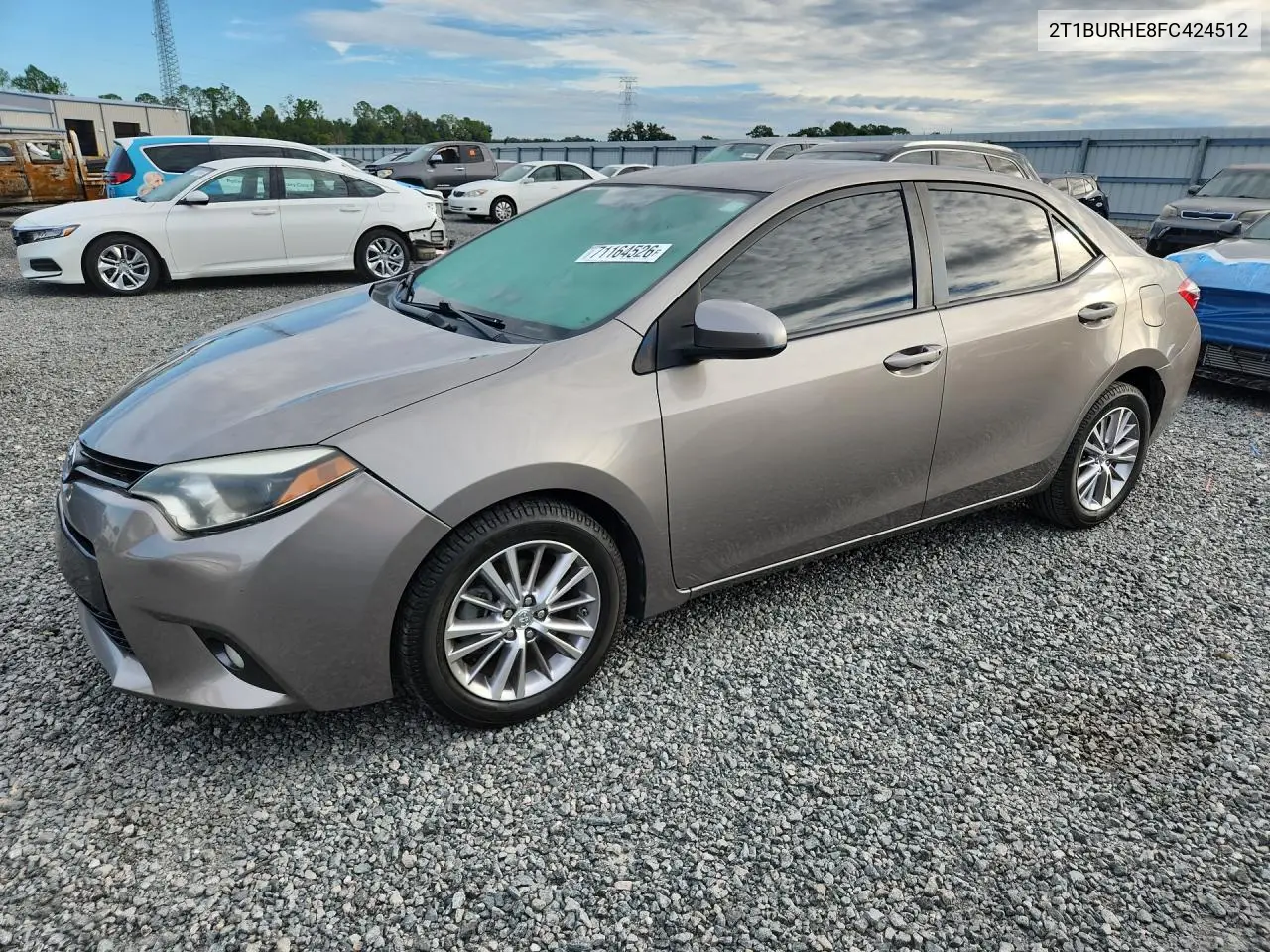 TOYOTA COROLLA 2015, VIN 2T1BURHE8FC424512