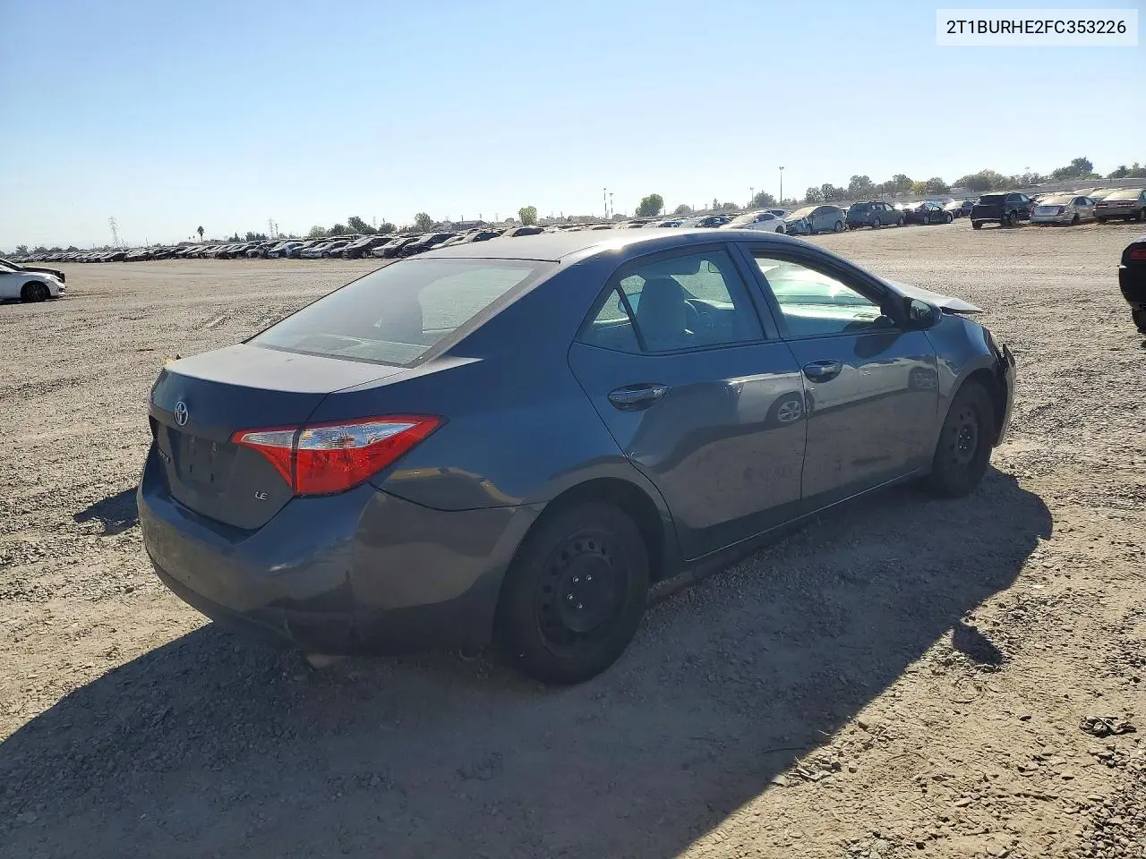 2015 TOYOTA COROLLA VIN 2T1BURHE2FC353226 — фото 3