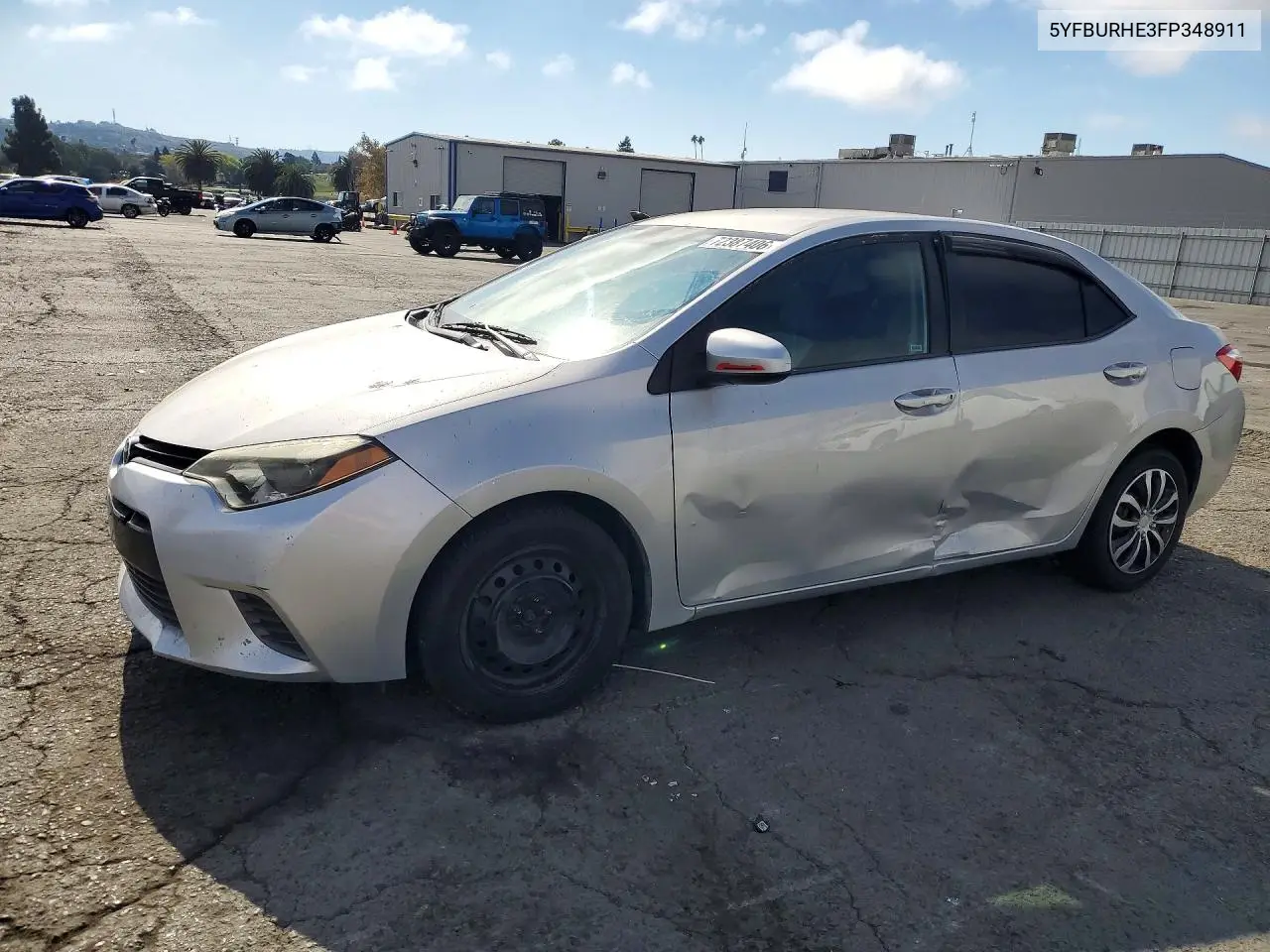 TOYOTA COROLLA 2015, VIN 5YFBURHE3FP348911