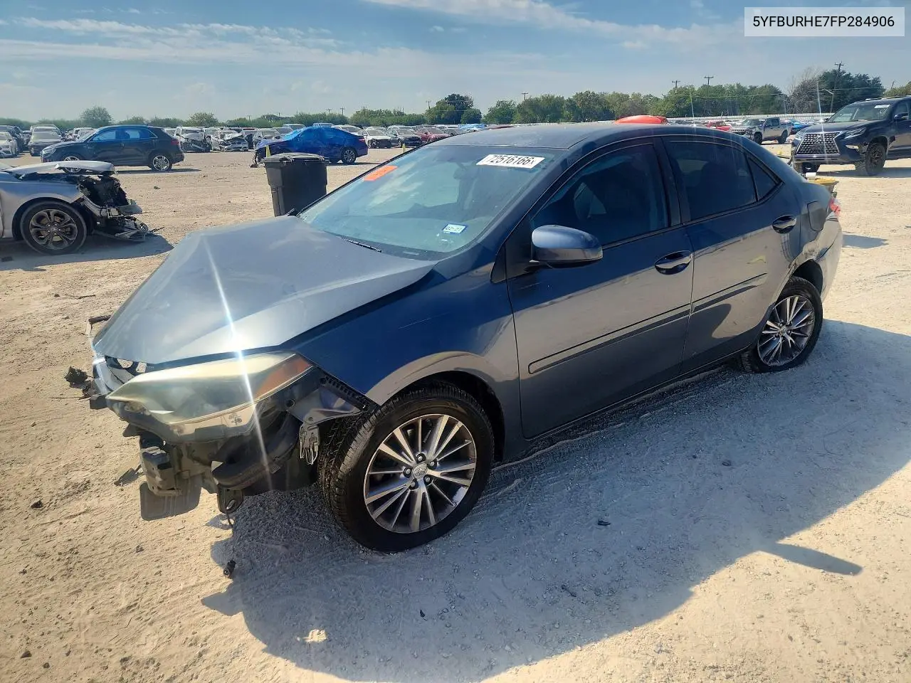 TOYOTA COROLLA 2015, VIN 5YFBURHE7FP284906