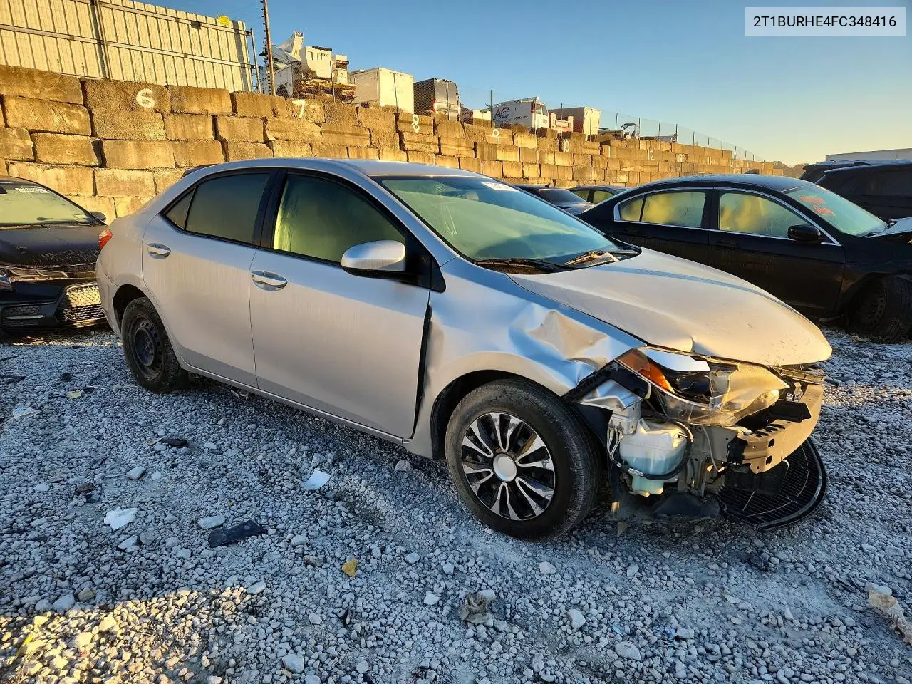2015 TOYOTA COROLLA VIN 2T1BURHE4FC348416 — фото 4