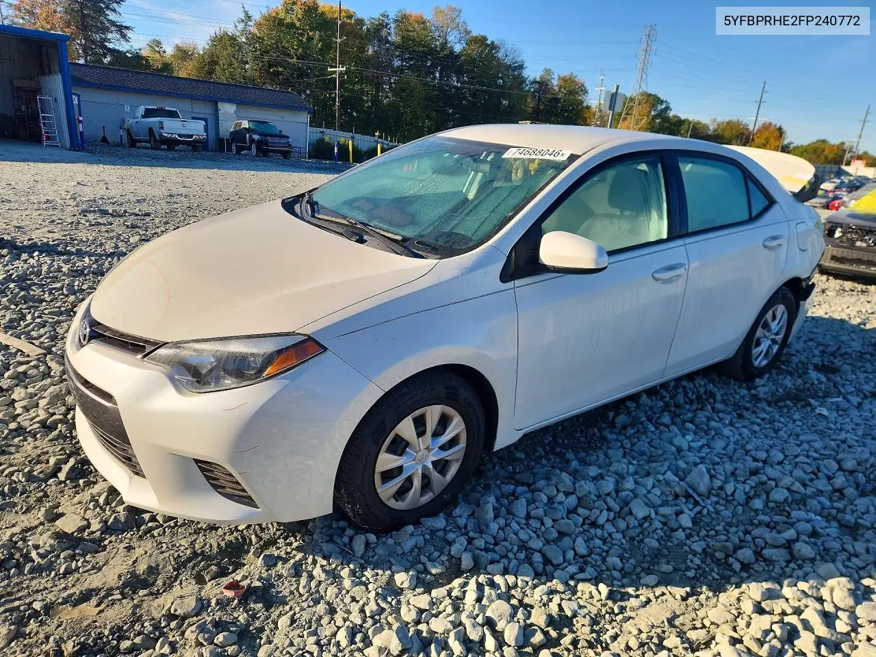 TOYOTA COROLLA 2015, VIN 5YFBPRHE2FP240772