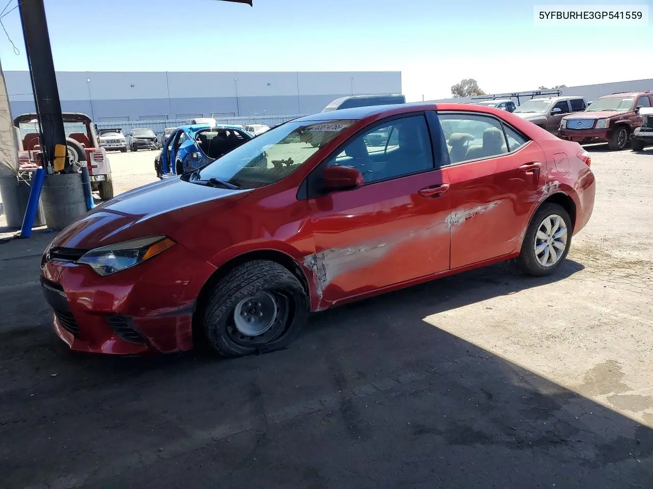 TOYOTA COROLLA 2016, VIN 5YFBURHE3GP541559