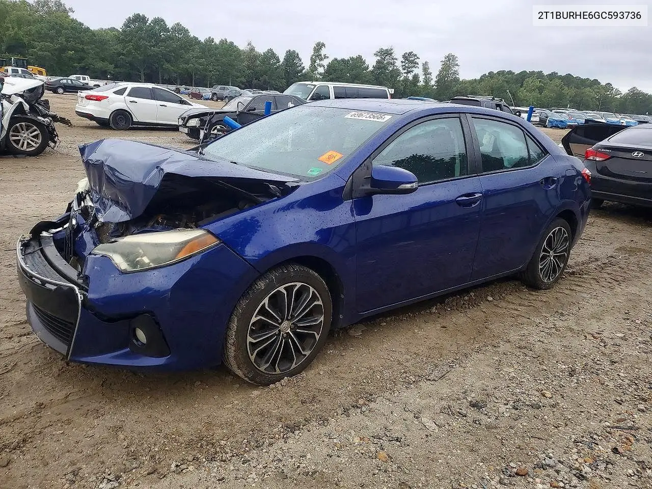 TOYOTA COROLLA 2016, VIN 2T1BURHE6GC593736
