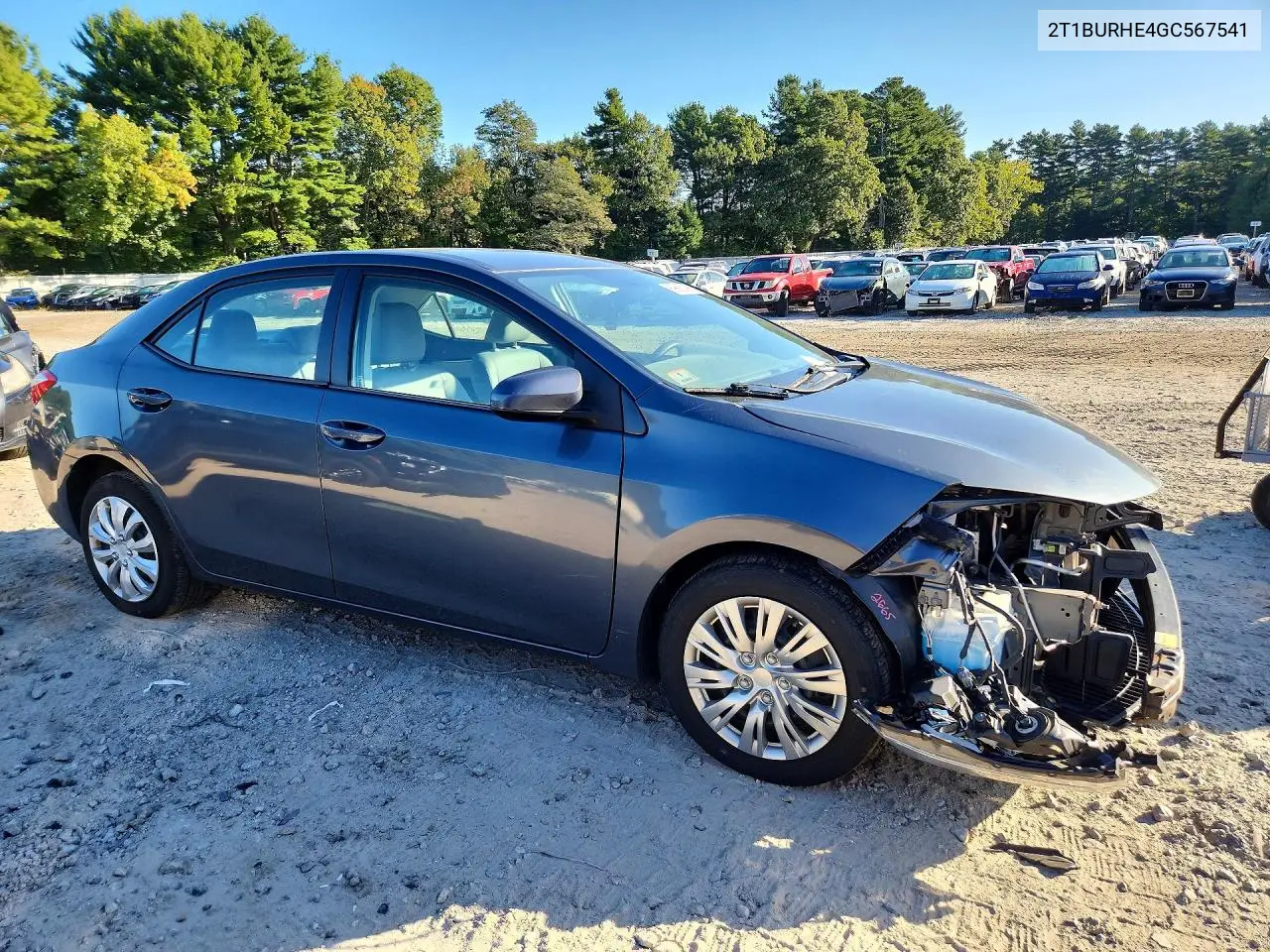 2016 TOYOTA COROLLA VIN 2T1BURHE4GC567541 — фото 4