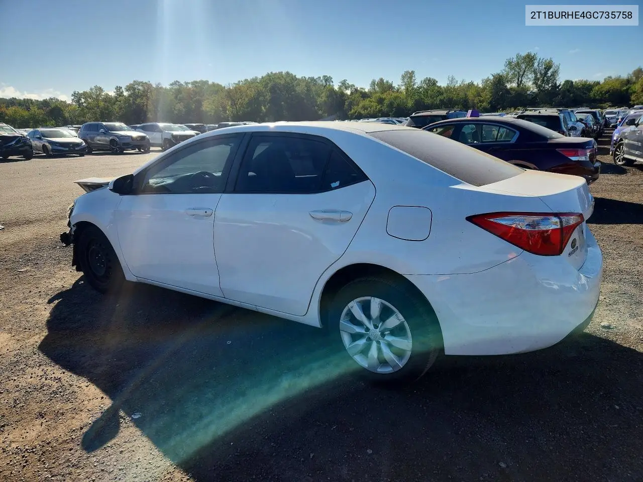 2016 TOYOTA COROLLA VIN 2T1BURHE4GC735758 — фото 2