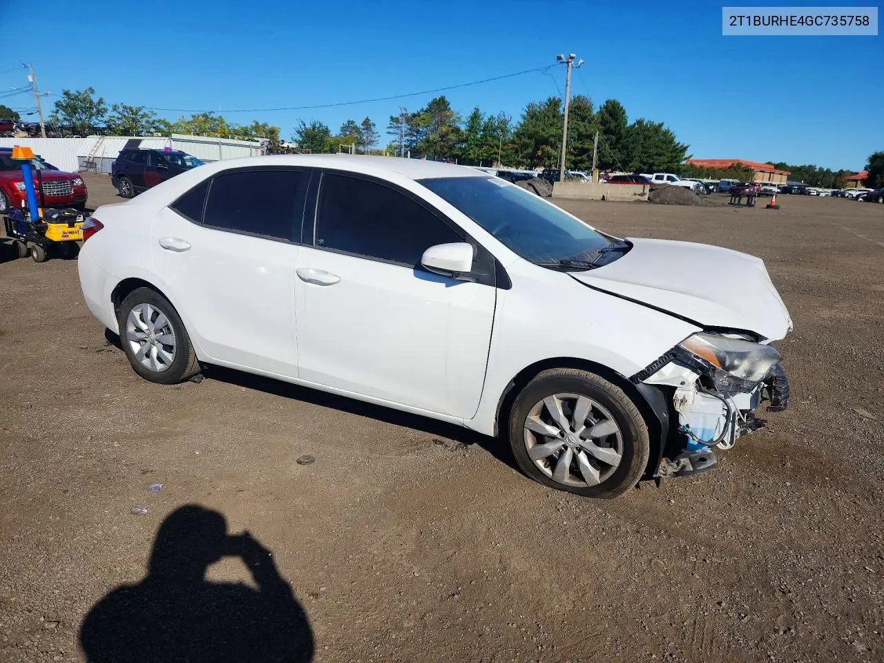 2016 TOYOTA COROLLA VIN 2T1BURHE4GC735758 — фото 4