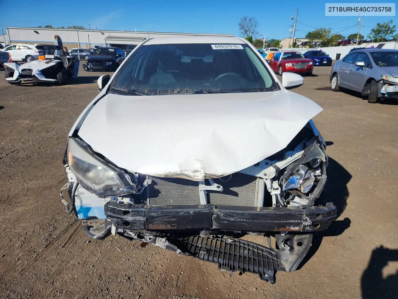 2016 TOYOTA COROLLA VIN 2T1BURHE4GC735758 — фото 5
