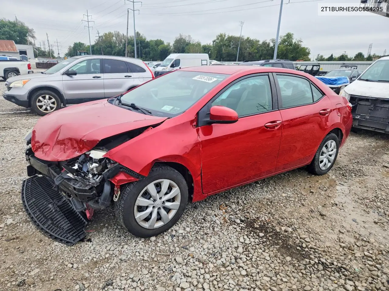 TOYOTA COROLLA 2016, VIN 2T1BURHE5GC554295