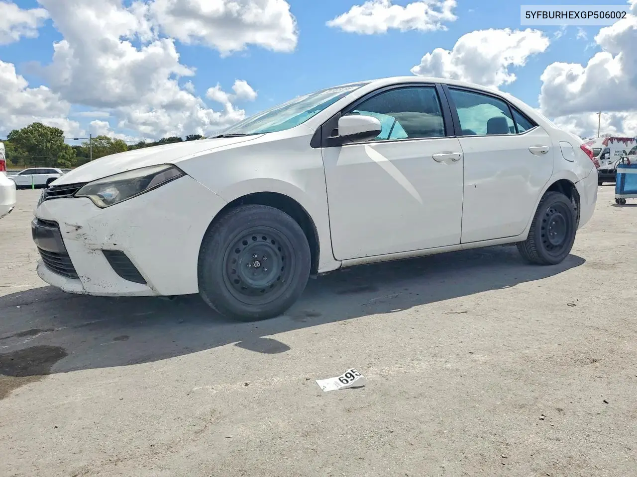 TOYOTA COROLLA 2016, VIN 5YFBURHEXGP506002