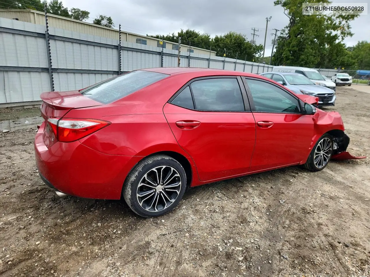 2016 TOYOTA COROLLA VIN 2T1BURHE5GC650928 — фото 3
