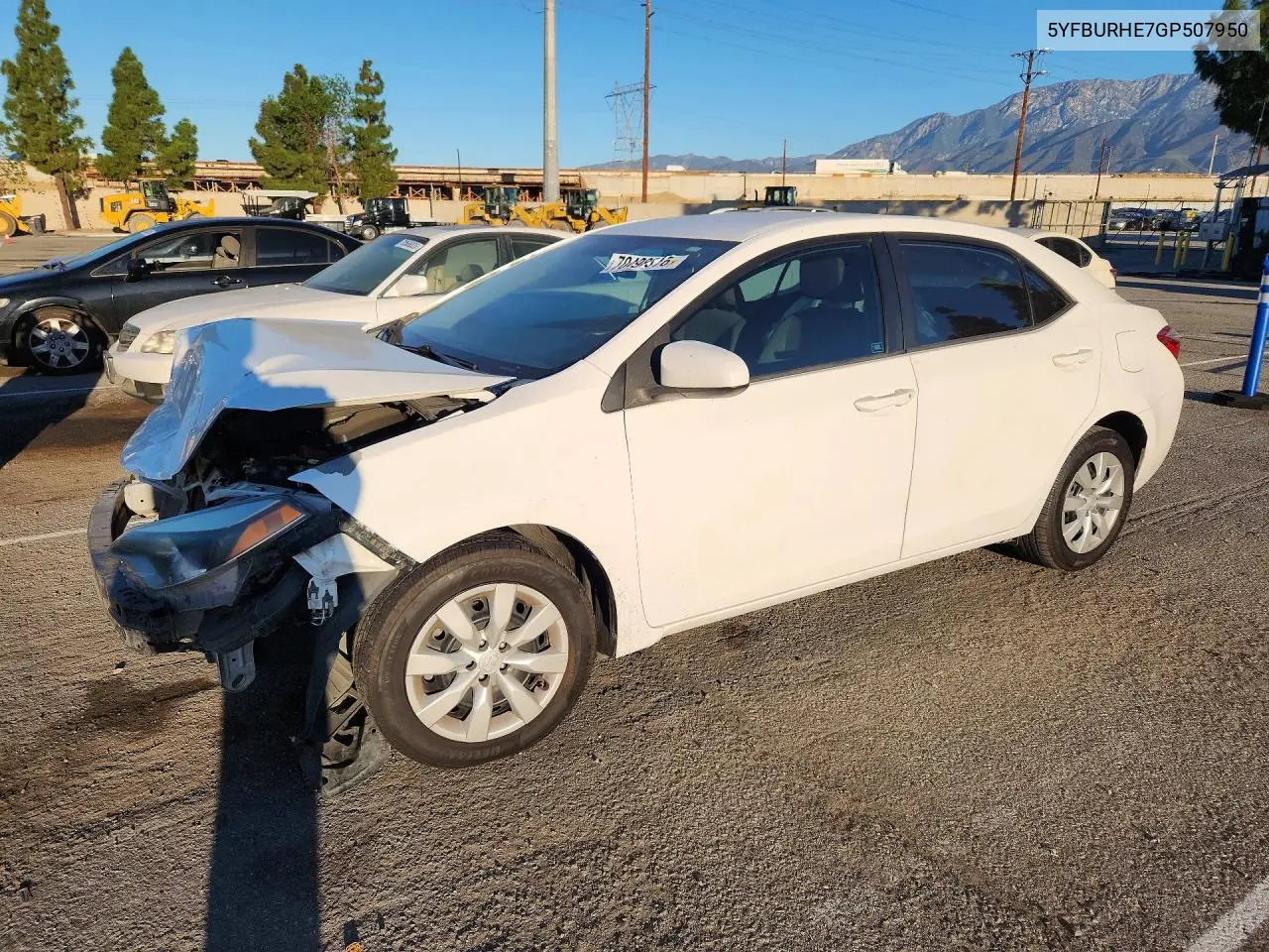 TOYOTA COROLLA 2016, VIN 5YFBURHE7GP507950