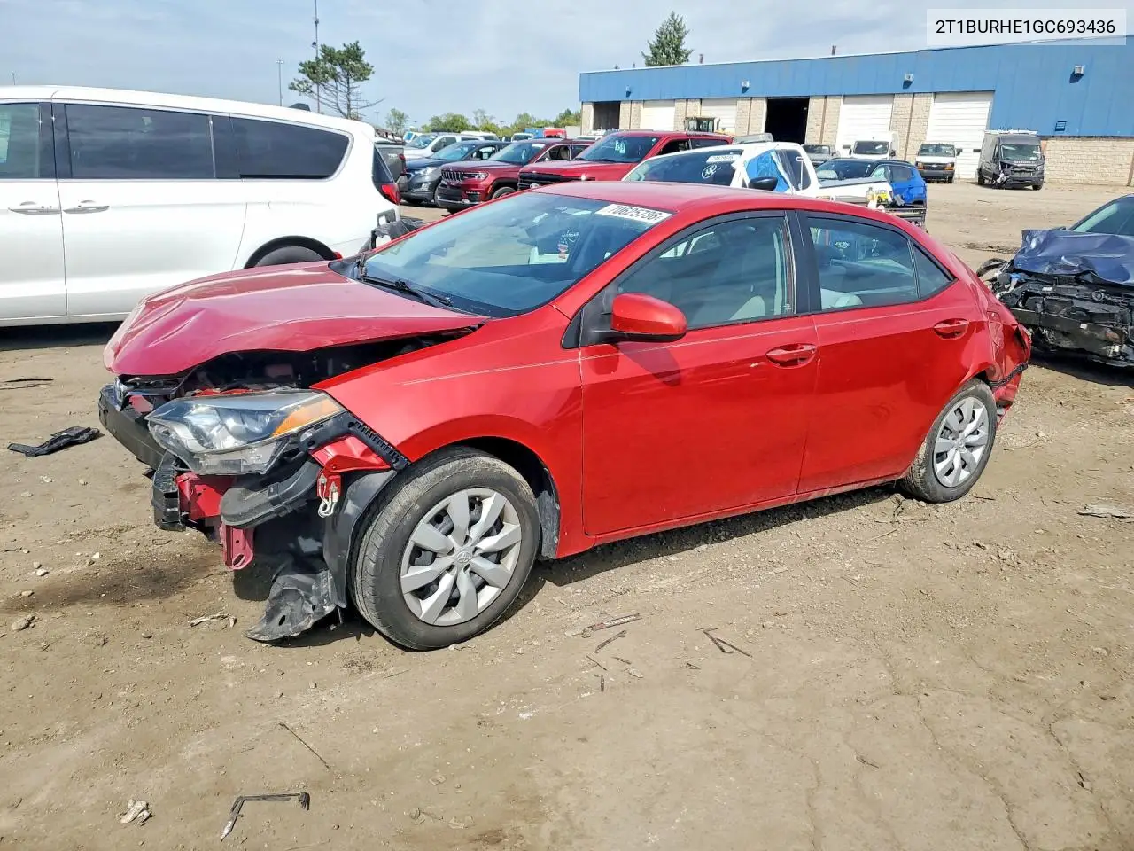 TOYOTA COROLLA 2016, VIN 2T1BURHE1GC693436