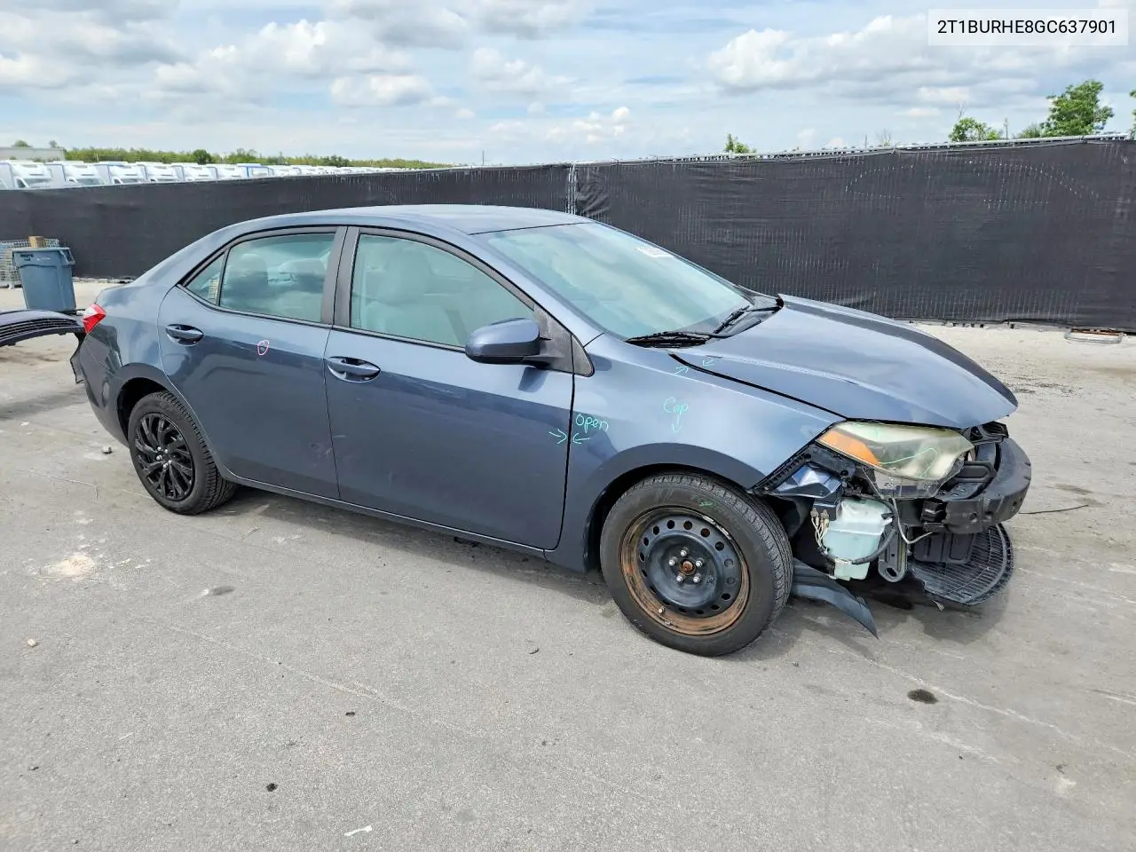2016 TOYOTA COROLLA VIN 2T1BURHE8GC637901 — фото 4