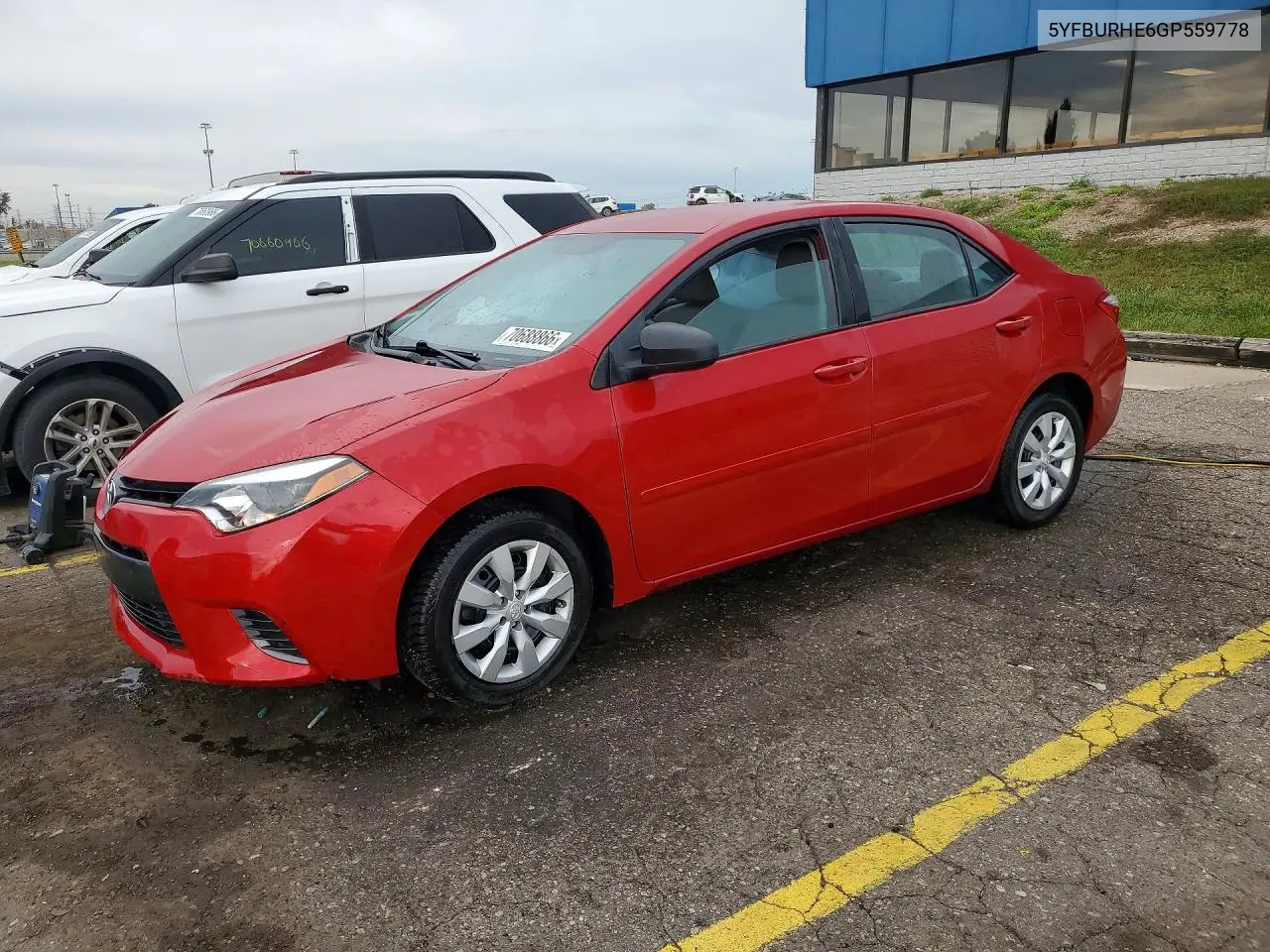 TOYOTA COROLLA 2016, VIN 5YFBURHE6GP559778