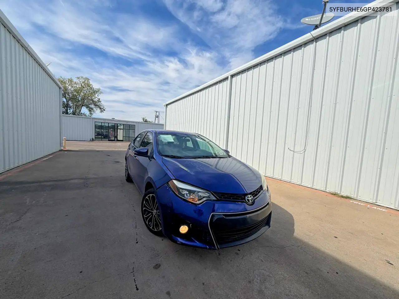 TOYOTA COROLLA 2016, VIN 5YFBURHE6GP423781
