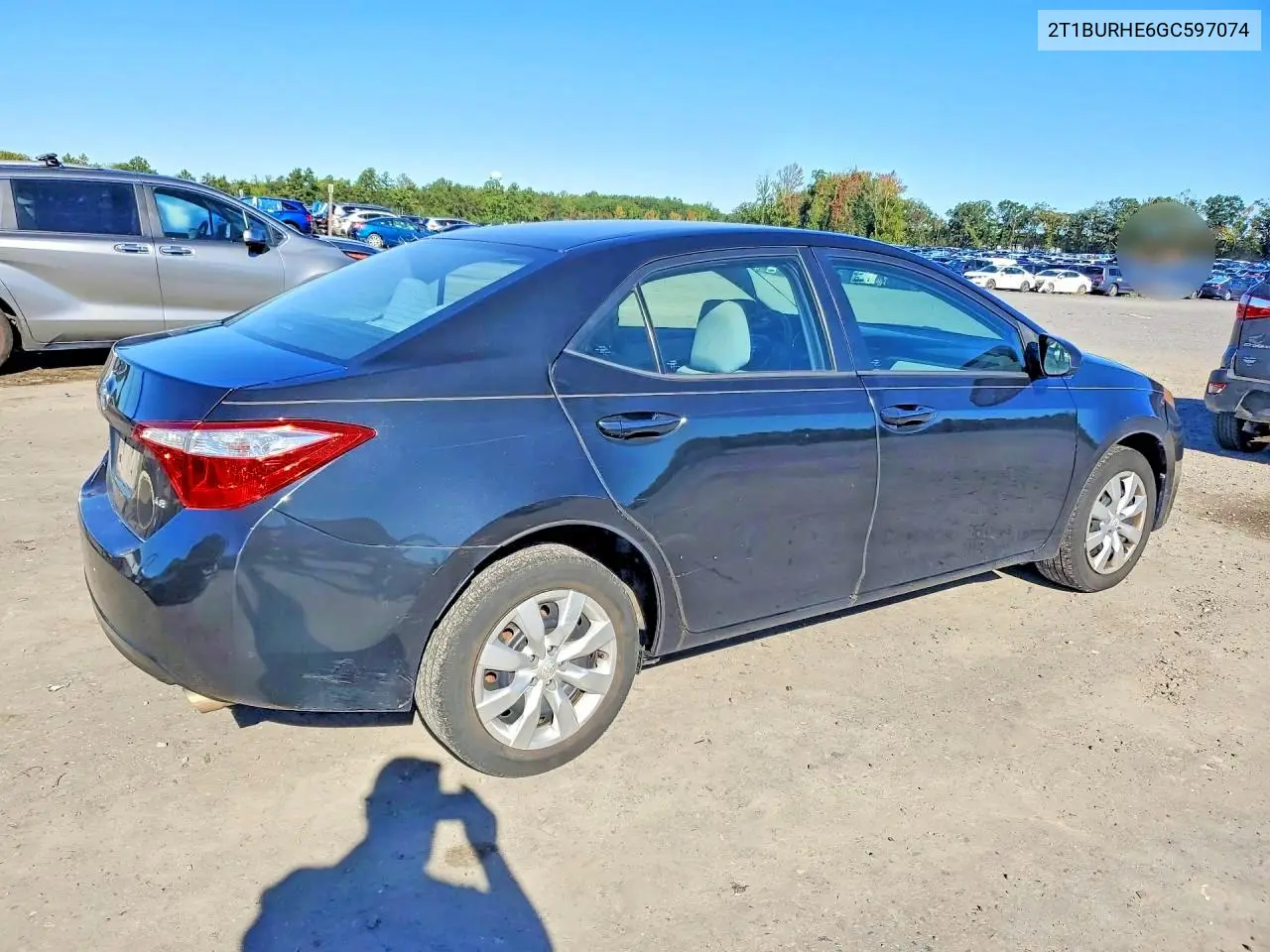 2016 TOYOTA COROLLA VIN 2T1BURHE6GC597074 — фото 3