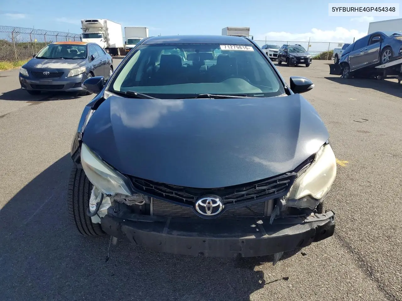 2016 TOYOTA COROLLA VIN 5YFBURHE4GP454348 — фото 5