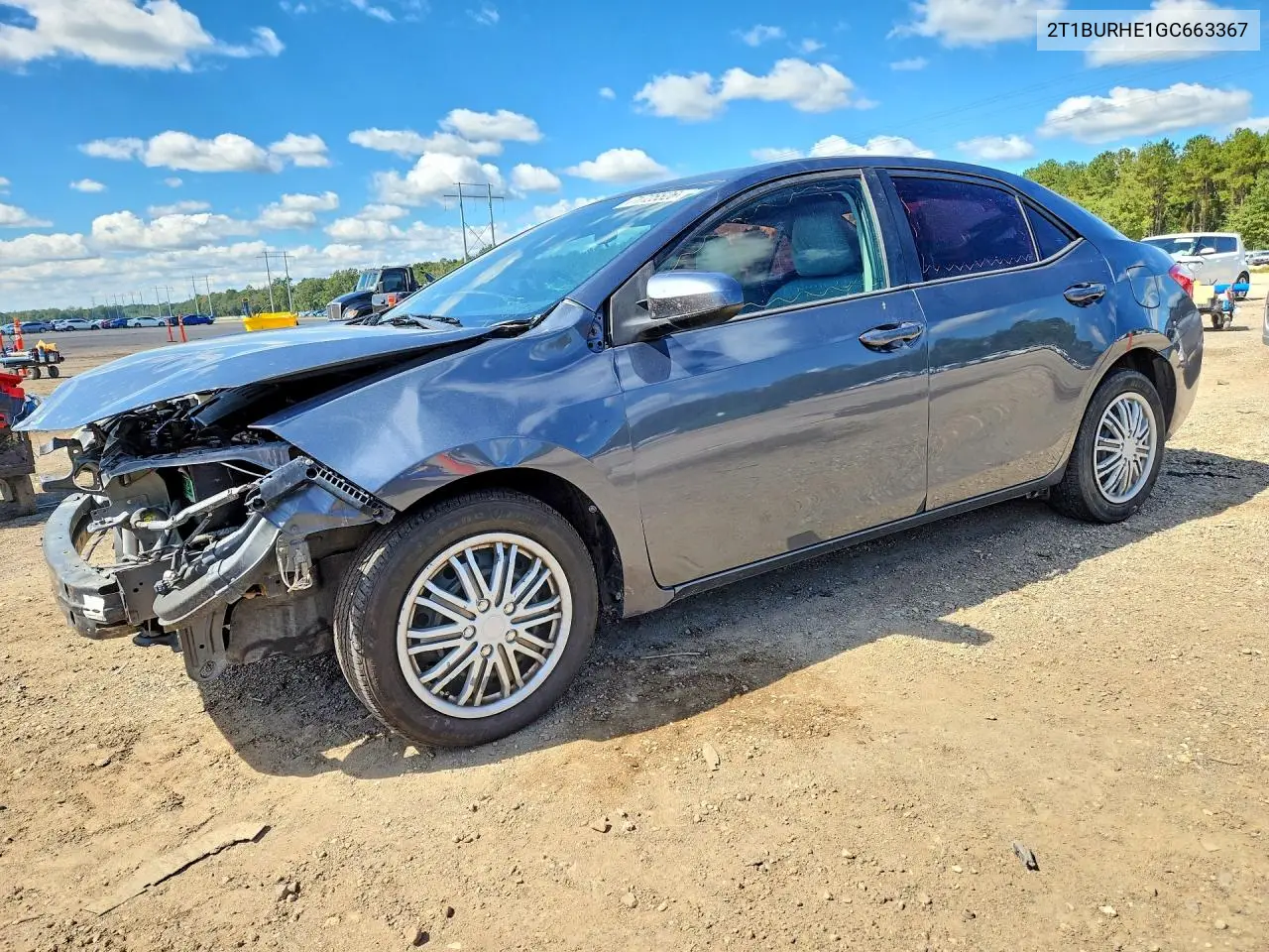 TOYOTA COROLLA 2016, VIN 2T1BURHE1GC663367