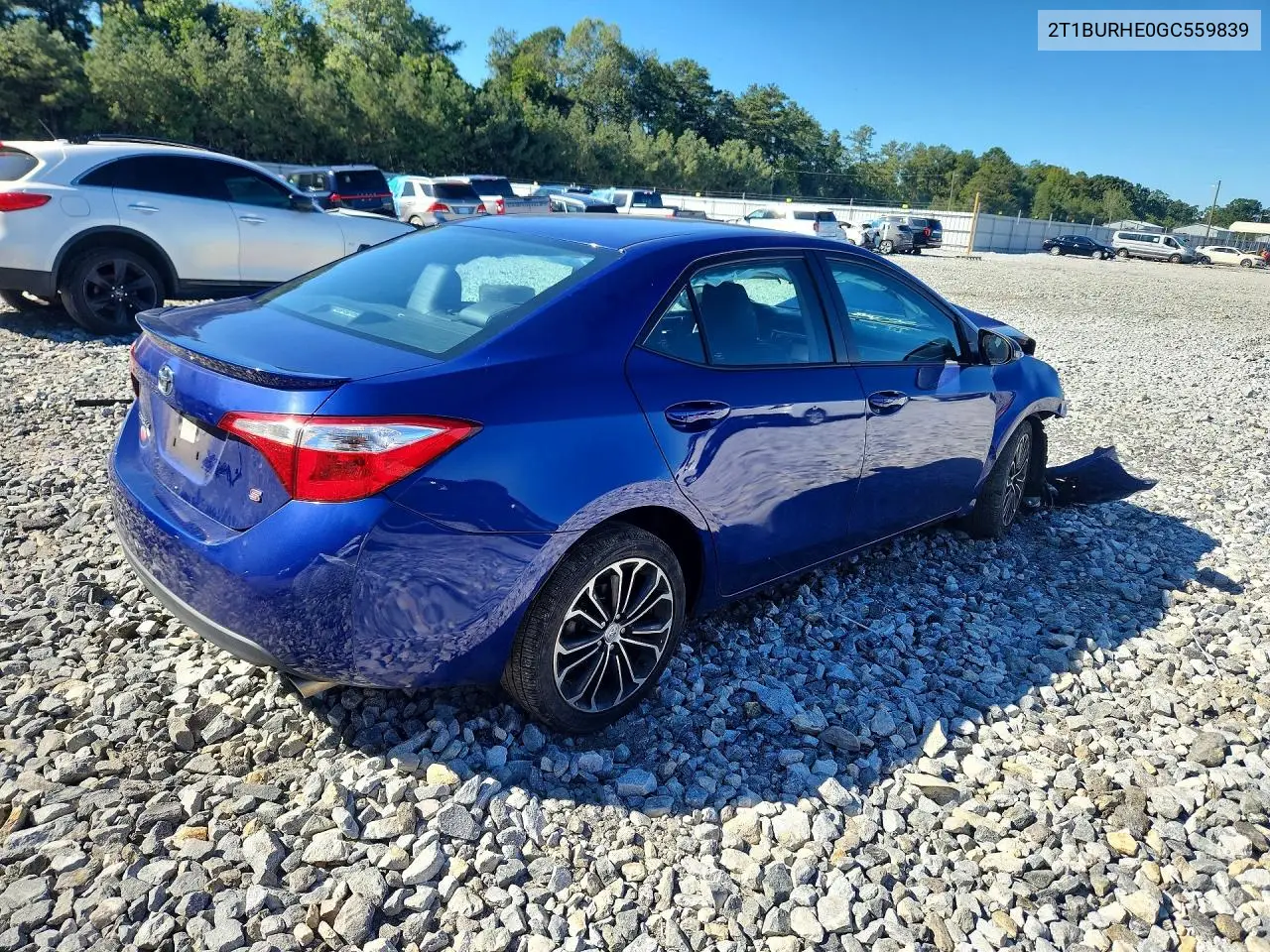 2016 TOYOTA COROLLA VIN 2T1BURHE0GC559839 — фото 3