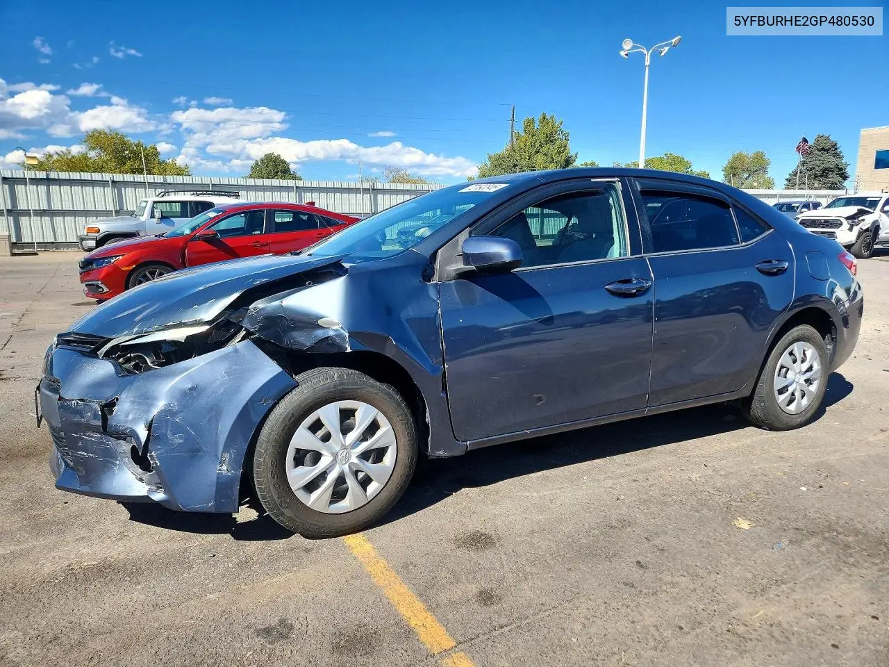 TOYOTA COROLLA 2016, VIN 5YFBURHE2GP480530