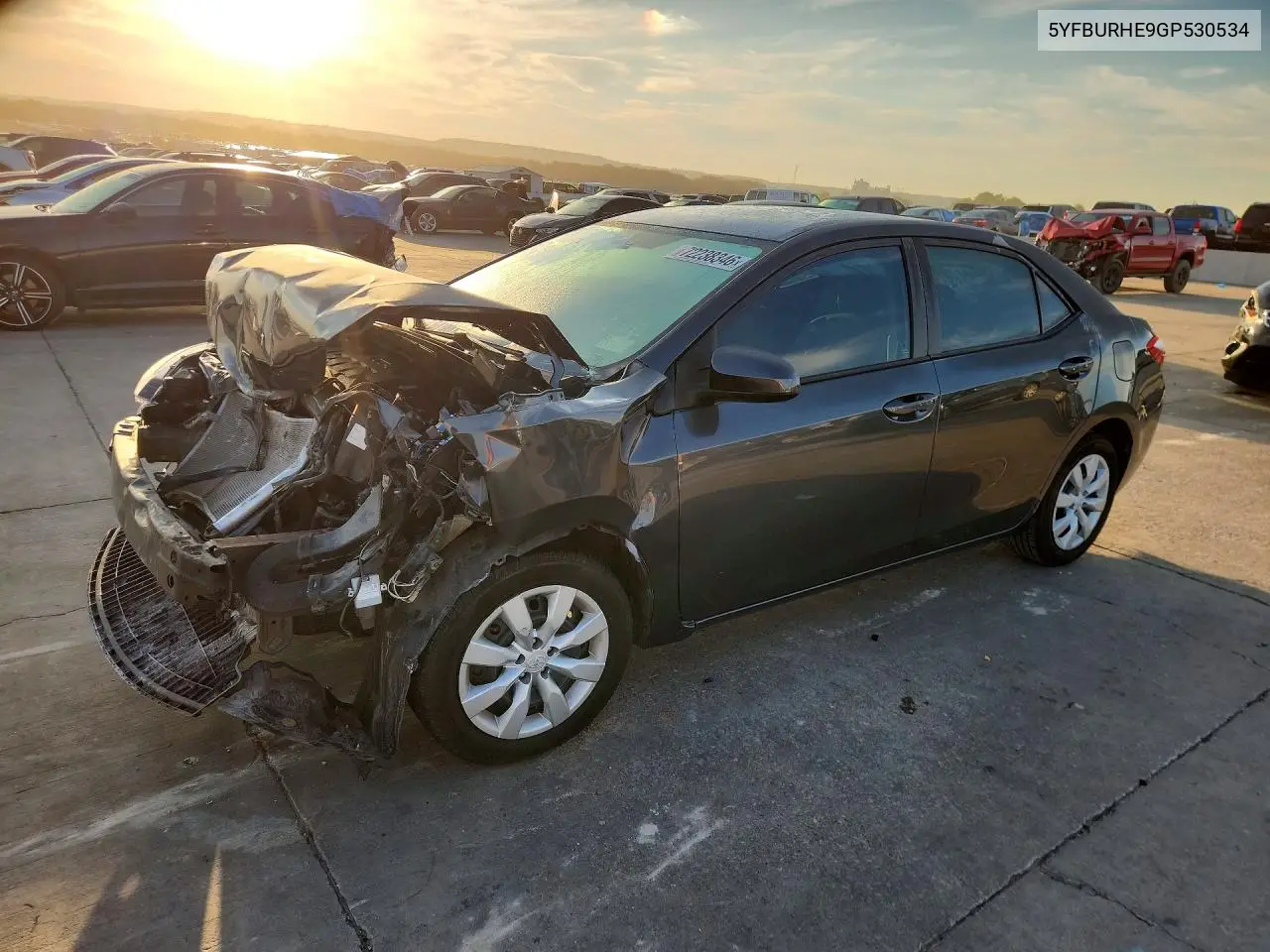 TOYOTA COROLLA 2016, VIN 5YFBURHE9GP530534