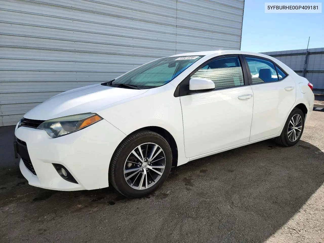 TOYOTA COROLLA 2016, VIN 5YFBURHE0GP409181