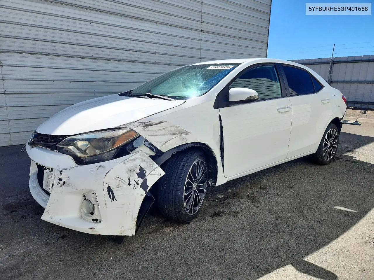 TOYOTA COROLLA 2016, VIN 5YFBURHE5GP401688